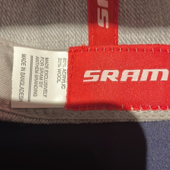 SRAM Grey and Red Cycling Gear Patch Cap Hat Trucker Snapback - Picture 5 of 5